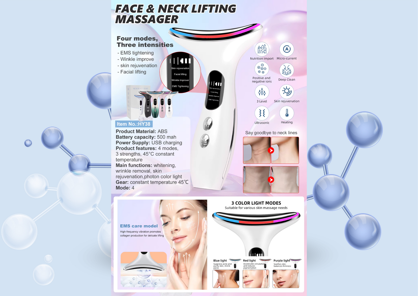 Neck and Face Massage Device